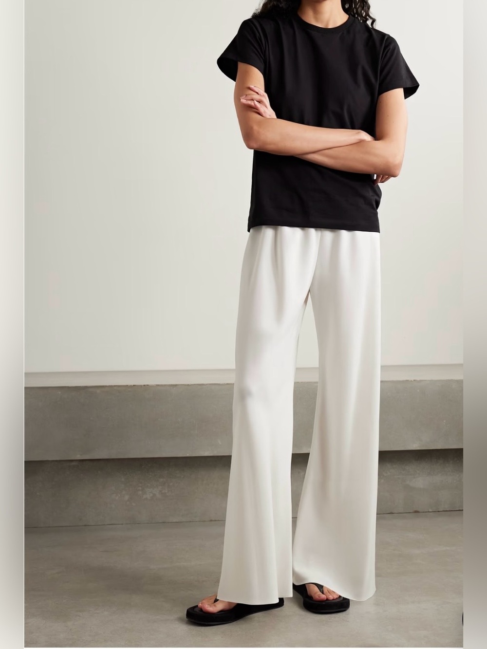 The Row Gala crepe wide pants